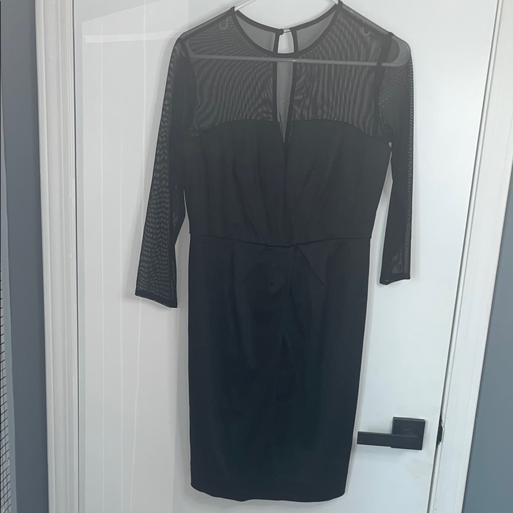 Anne Klein Black Plunge Sheath Dress
